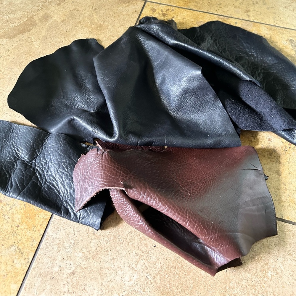 #3H- Leather remnants pieces perfect for crafting